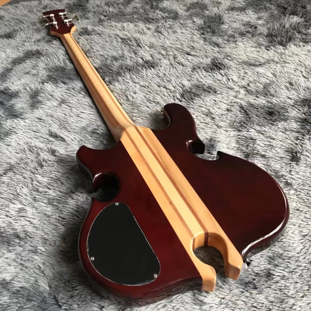 Custom Grand ALEM Mark King Deluxe Custom 4 Strings Neck Through Body Cut Bottom Heart Guitar Bass