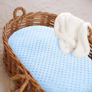 Minky Dot Bassinet Fitted Sheet Set of 2, Soft and Warm Fleece Cradle Sheets for