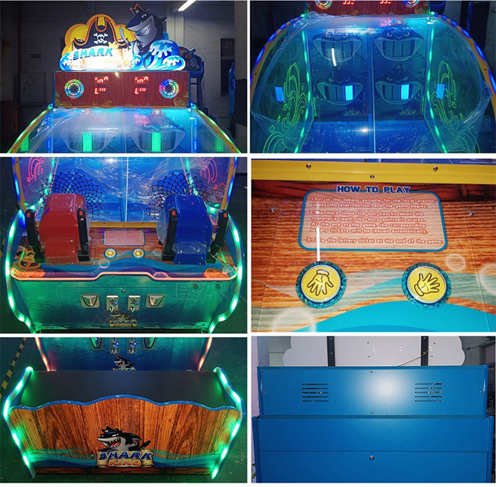 Kids King Shark Shooting Ball Redemption Game Machine Lottery Prize Tickets Arcade