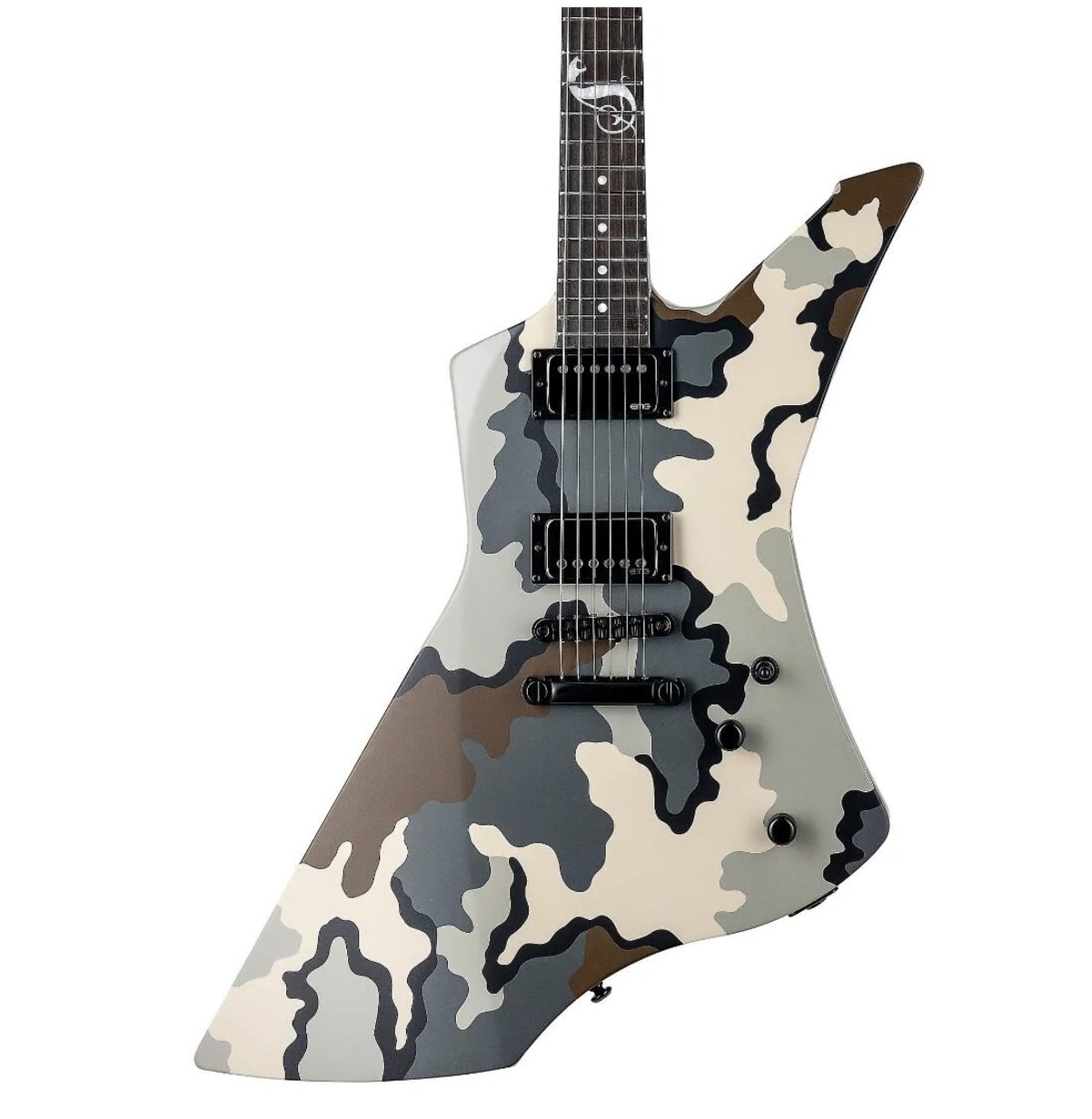Custom Snake Byte James Hetfield Signature Camo Electric Guitar with 9V Active Pickup, EMG Pickups, Black Hardware