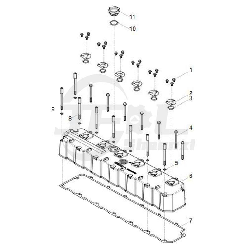 Cylinder head cover assembly 610800040319 WP7NG 260HP Engine parts