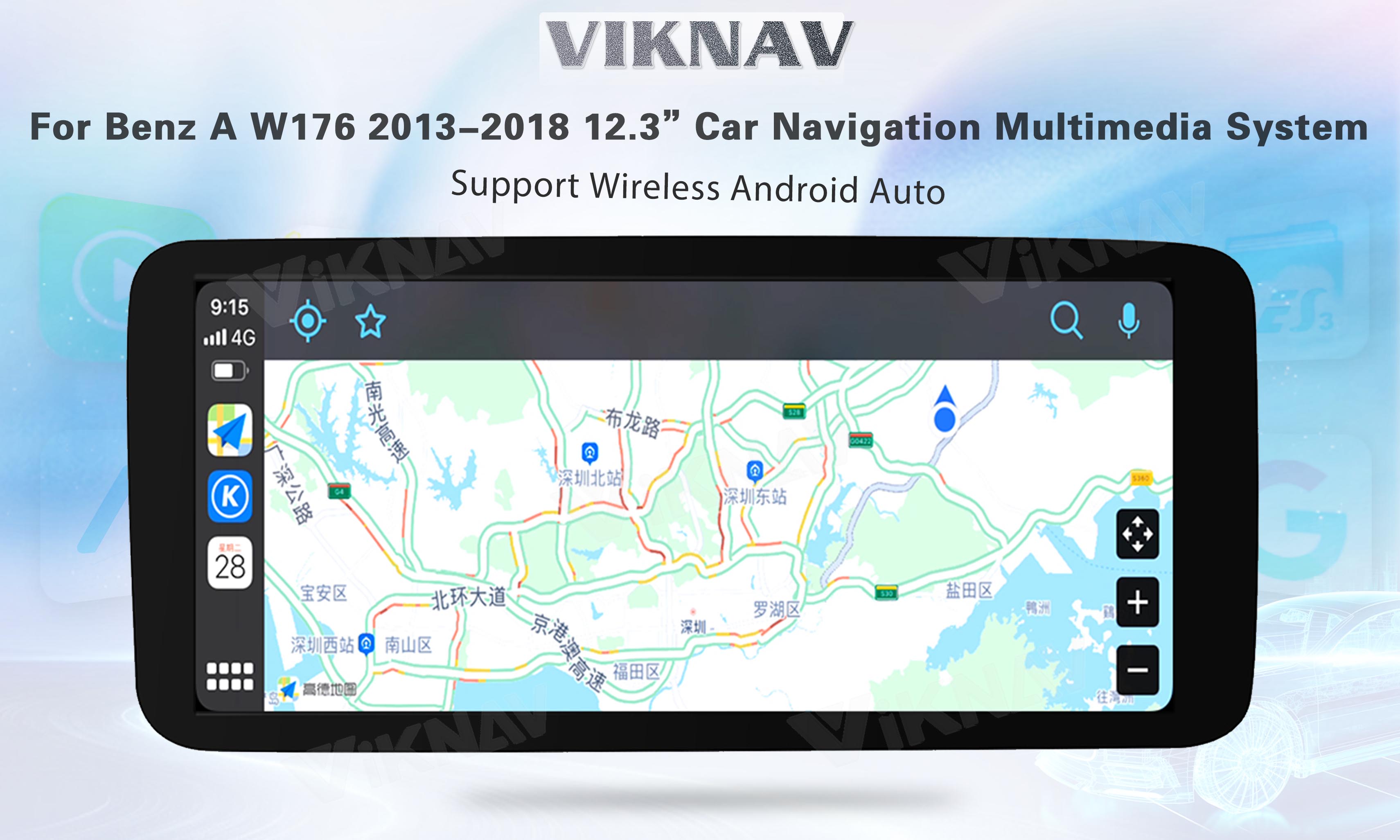 Viknav 12.3 Inch Android For Benz A W176 CLA C117 GLA X156 G W463 2013-2018 GPS Car With Screen Radio Player (NTG5.0)