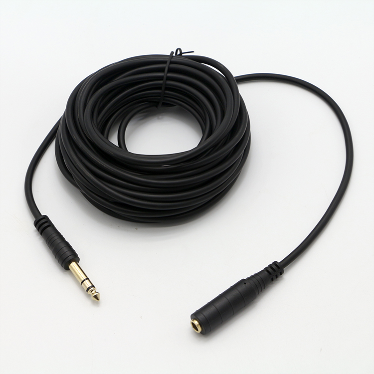 CUSTOM Gold Connector 6.35mm Jack 1/4 inch TRS Male To 1/4 inch TRS Female Stereo Audio Jack Cable