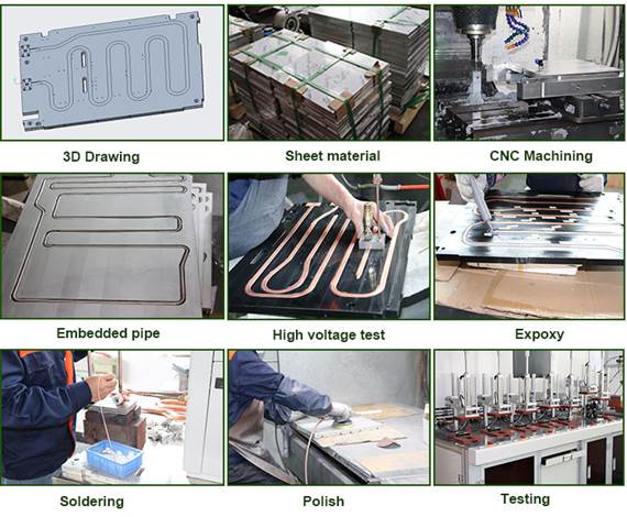 Multiple Profile Aluminum Cold Plate With Copper Pipe