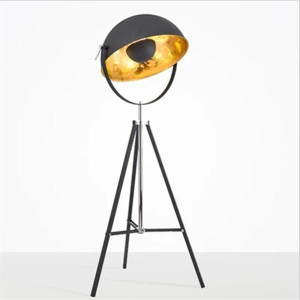 Vintage Loft Retro Black Iron Floor Lamp for Foyer Bed Room Workshop Tripod