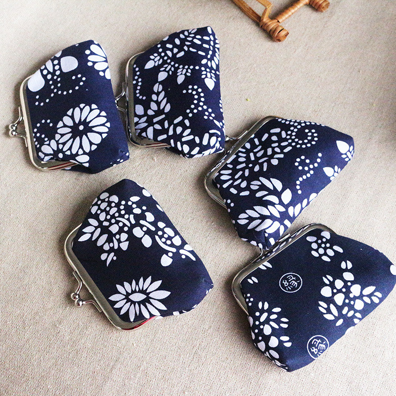 ETHNIC STYLE BATIK COIN PURSE MINI BUCKLE SMALL PURSE WOMEN'S COIN BAG
