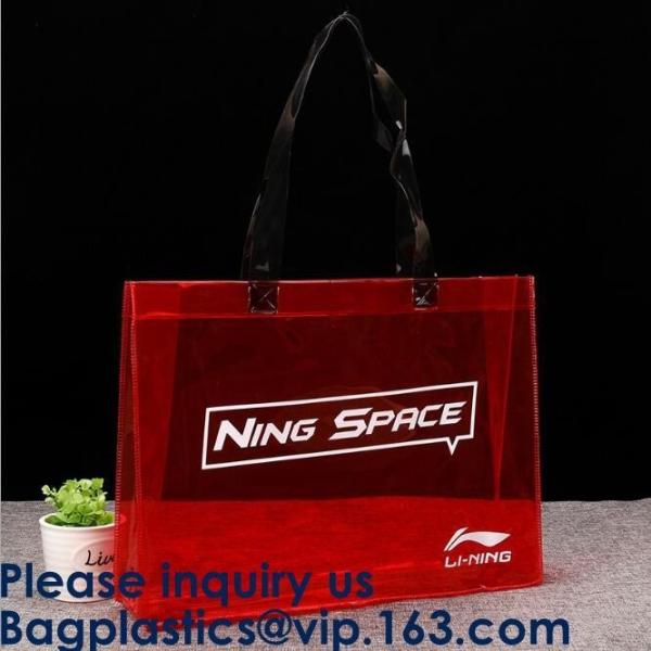 PVC Shopping Tote Bag Grocery Bag Custom, Amazon Hot Sale Transparent Pvc