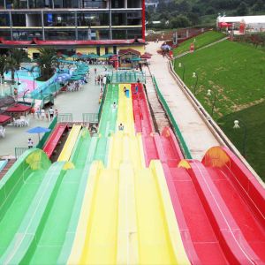 Cool Huge Fun Rainbow Water Slides With Custom Length 4 Lanes