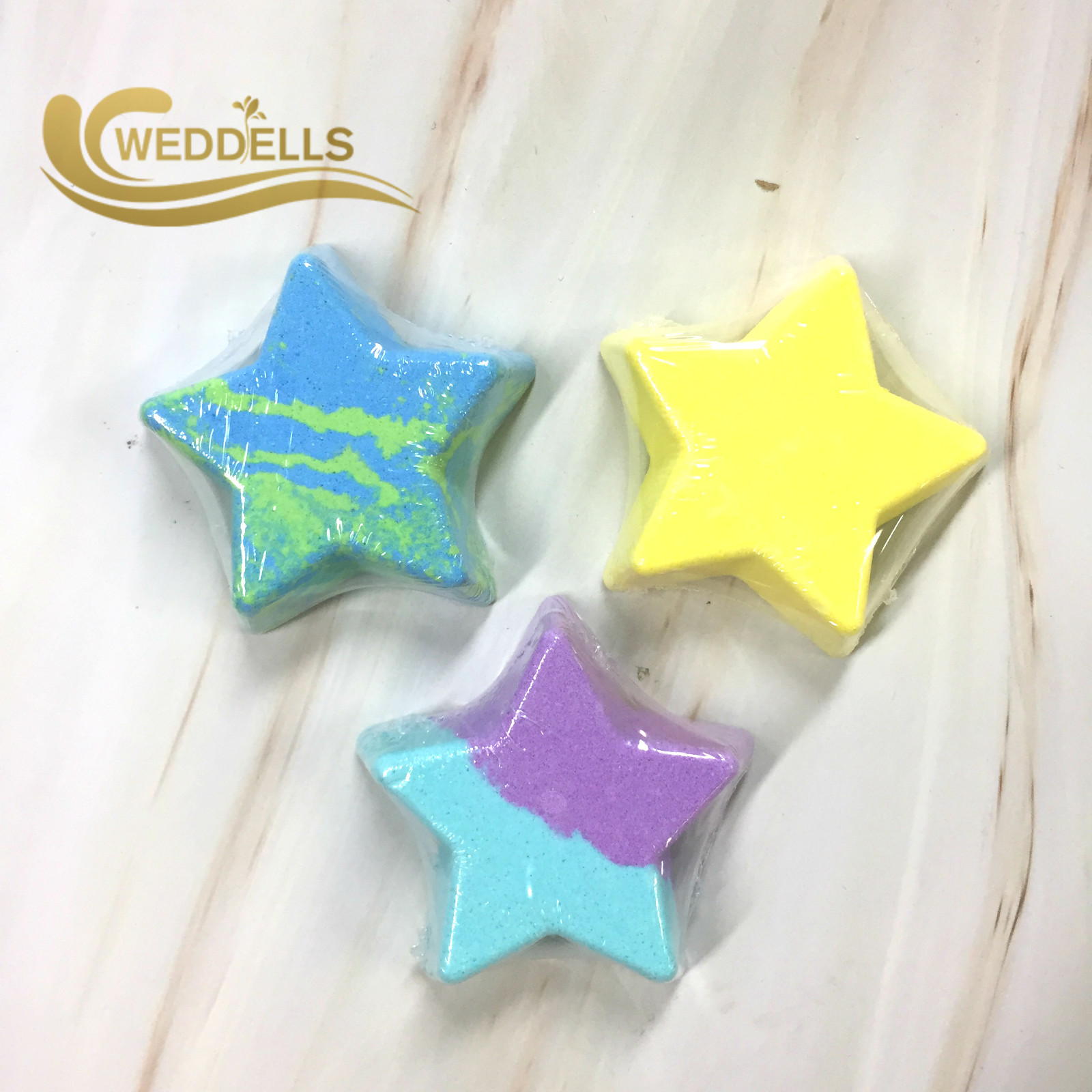 80g Star Shape Custom Bath Bombs / Moisturizing Bubble Fizzy Bath Ball