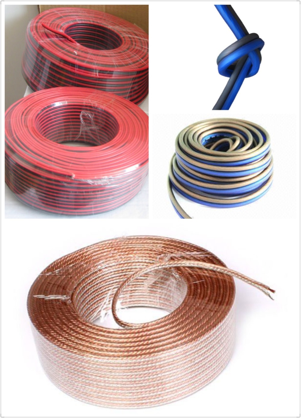 Male-Female BANANA Connector 10-20 Gauge OFC Car Amplifier Home Audio Speaker Wire Cable