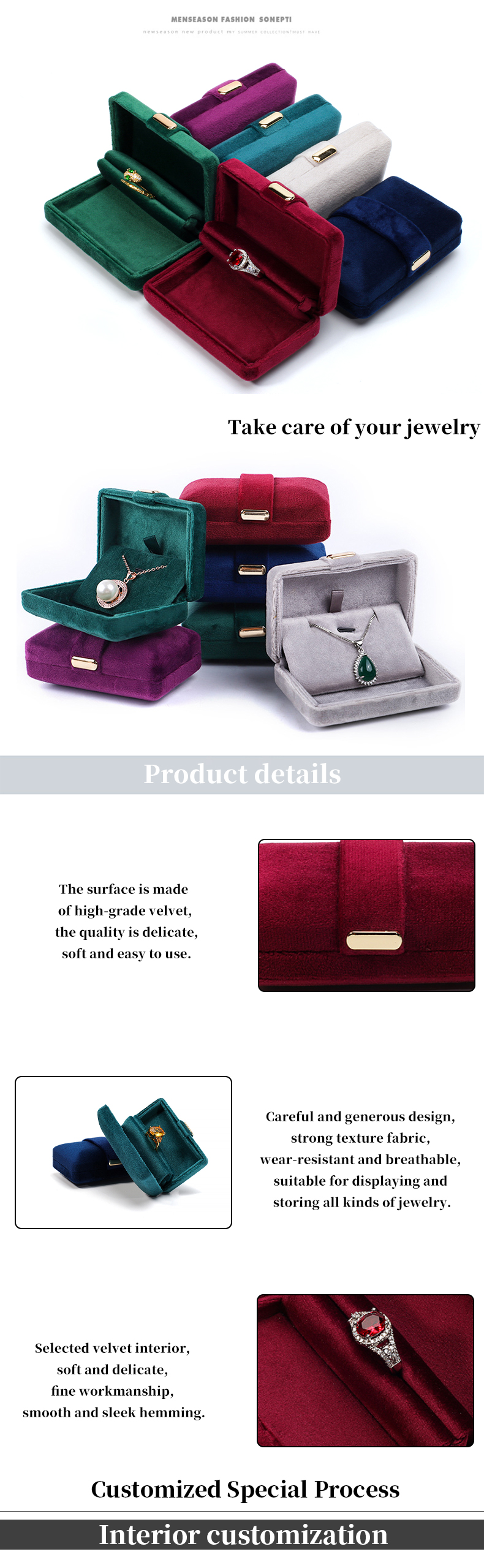 Custom Logo Hanhong Metal Jewelry Packaging Box for Earrings Bracelet Necklace Ring