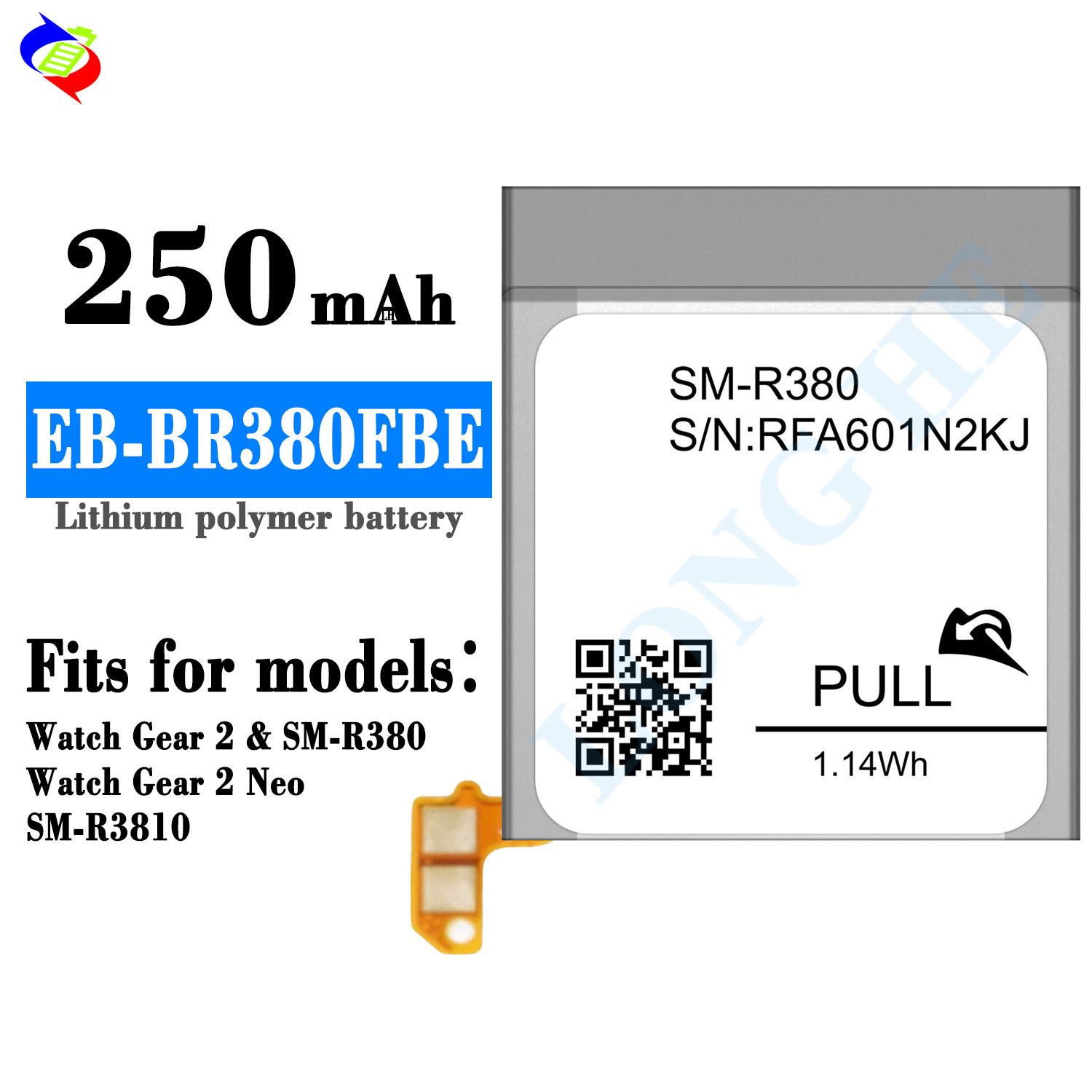 Smart Watch Battery EB-BR380FBE For Samsung Galaxy Gear 2 sm-r380 sm-r3810 3.7V 300mah