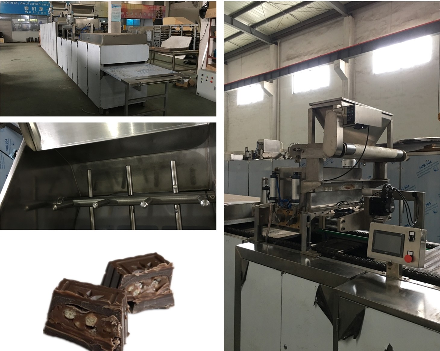 100kg/H Two Nuts Depositors Chocolate Moulding Machine