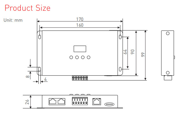 Artnet To SPI Pixel Led Controller SPI Driving 1360 Pixels 8 Universe DC5-24V