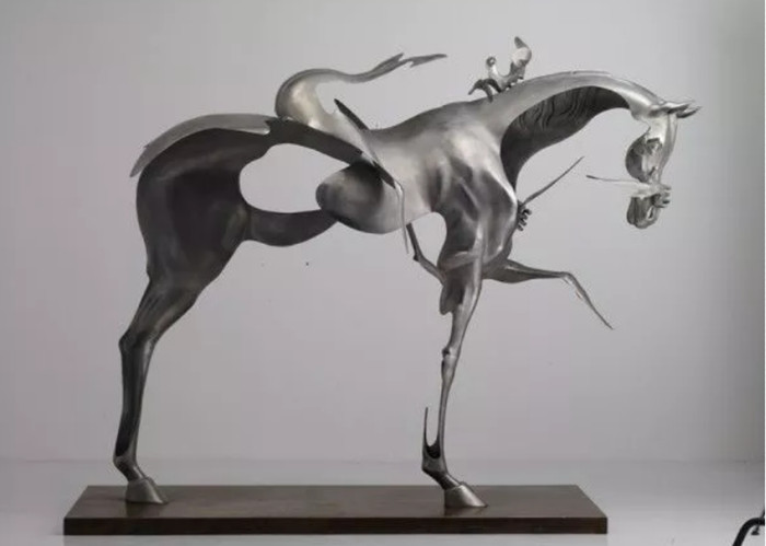 Life Size Brushed 304/361L Stainless Steel Horse Decor Sculpture