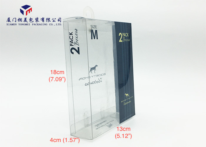 Hang Hook On Box Top Men Underwear Hard Plastic Box Packaging PET Plastic Box