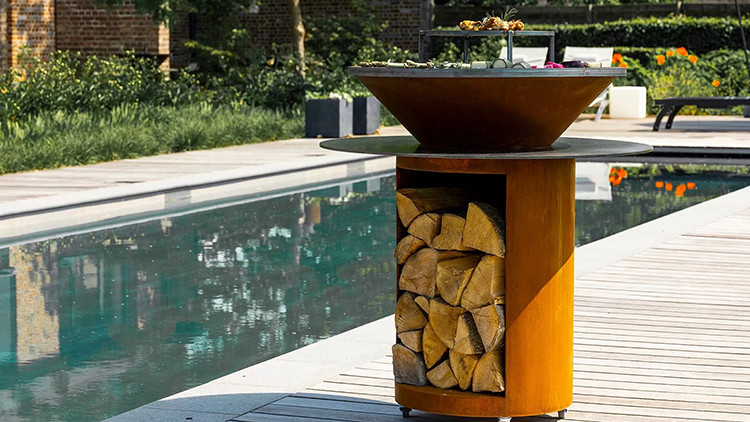 Popular Wood Burning Outdoor Barbecue Party Corten Steel Bbq Grills