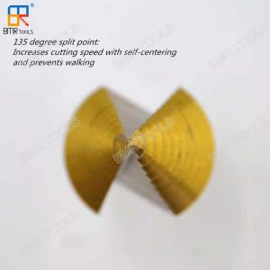 BMR TOOLS Inch Size Straight Flute HSS Step Bit 1/4" Tri-Flatted Shank with Tin