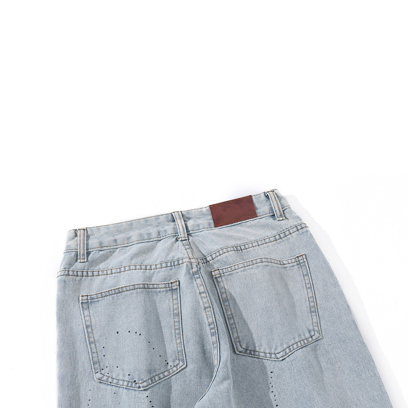 OEM Logo Hand Painted Straight Leg Jeans Graffiti Pants Factory Low MOQ Manufacturer
