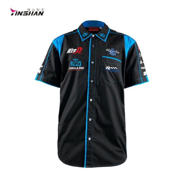 Customized Logo Sports Embroidered Shirt for Racing and Motorcycling Sportswear