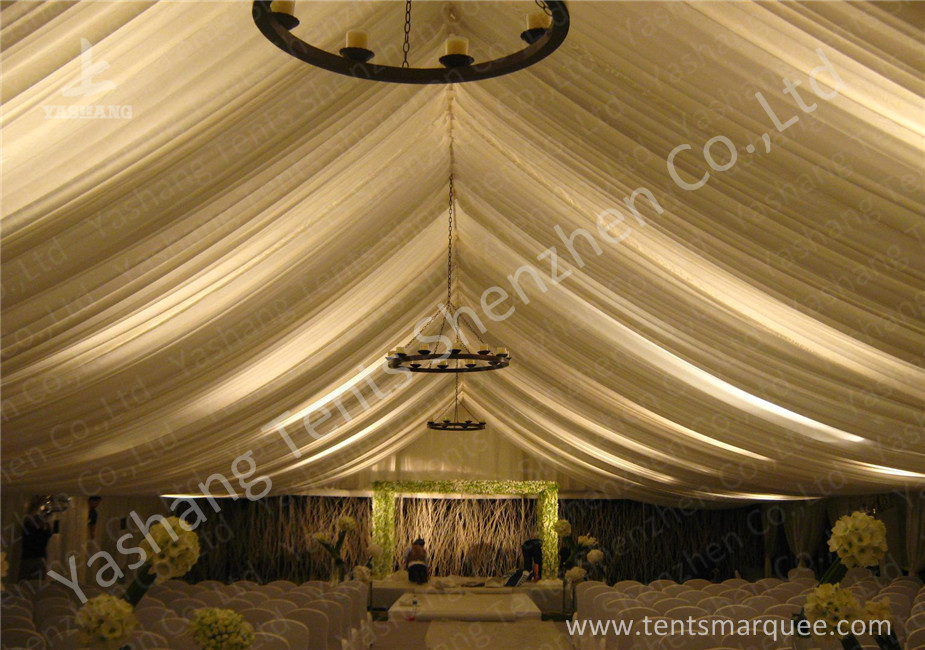 Exterior Decoration Luxury Wedding Marquee , Aluminum Outdoor Big Tent White Roof And Wall Lining
