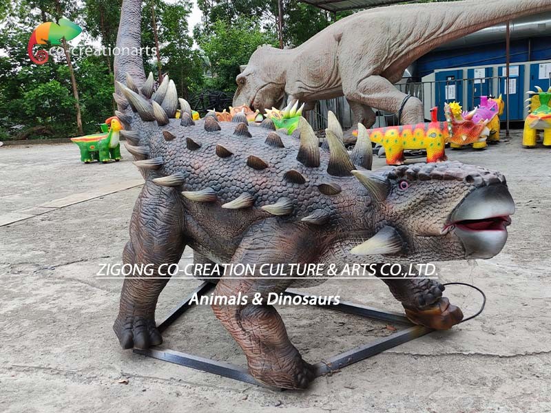 Theme Park Lifelike Animatronic Dinosaur Life Size Animatronic Ankylosaurus