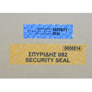 Tamper Evident Security OPEN VOID Security Labels With CMYK Printing