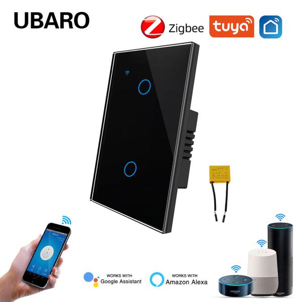 2Gang Tuya Smart Zigbee Switch with 21 Language Support for Light Control