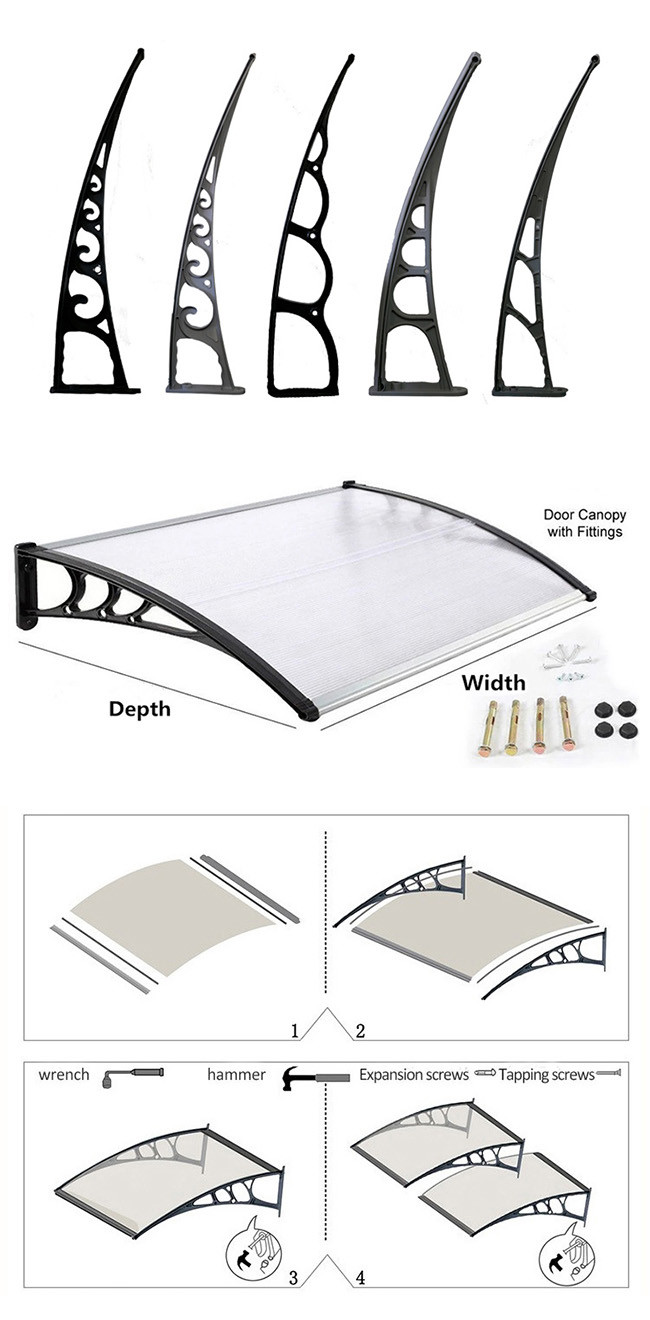 CE Transparent Polycarbonate Patio Awning