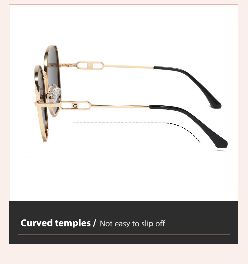 CE Square Ladies Metal Frame Sunglasses Flat Top Elastic 144mm