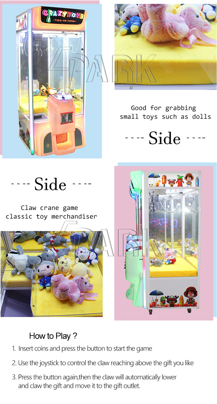 Doll Prize Coin Operated Vending Mini Claw Crane Machine With 12 Month Warranty