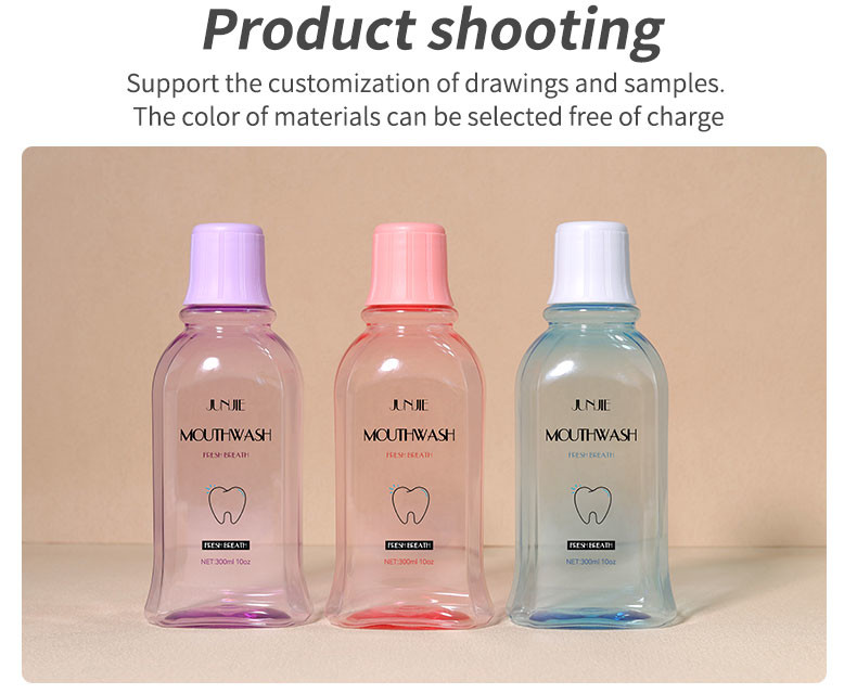 Customized Plastic Mouthwash Bottle 100ml/250ml/300ml Empty Body Lotion Bottles For Cosmetic