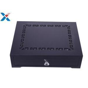 Custom Acrylic Display Case Desktop Storage Box With Drawer Hotel Hollow Pattern