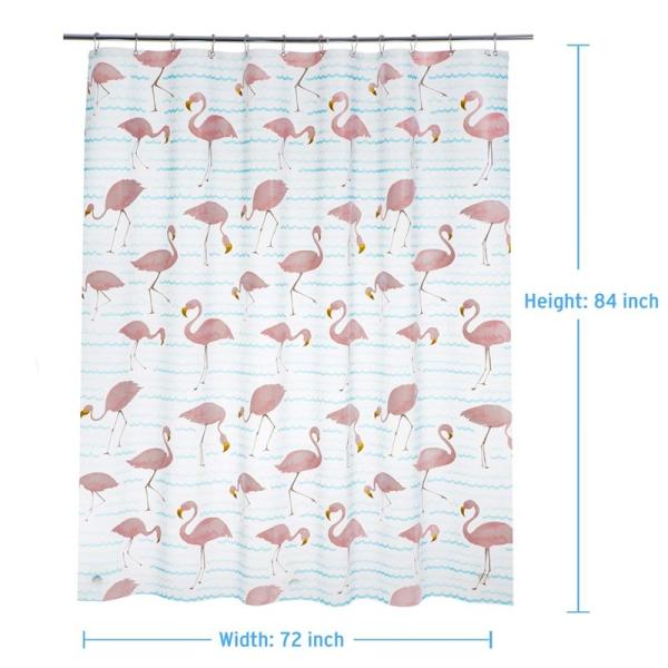 Flamingo Shower Liner Curtain Disposable PEVA Waterproof Thick Bathroom Plastic