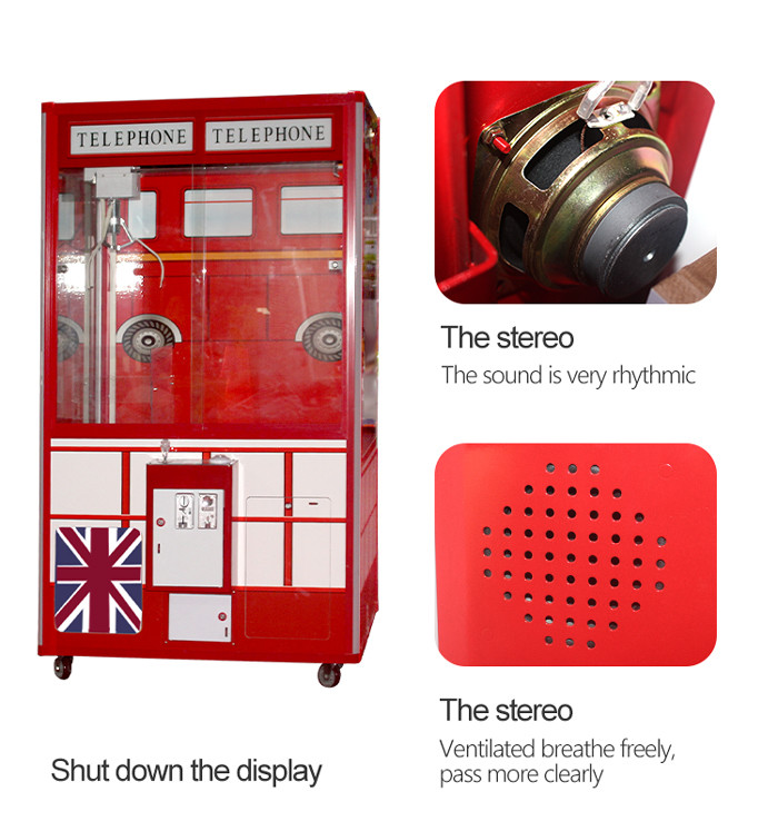 British Style Gift Scratch Claw Crane Vending Machines Coin Operated