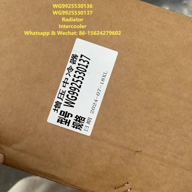 Radiator 712W06100-0005 HOWO Truck Parts Intercooler WG9925530136 WG9925530137 Water Tank