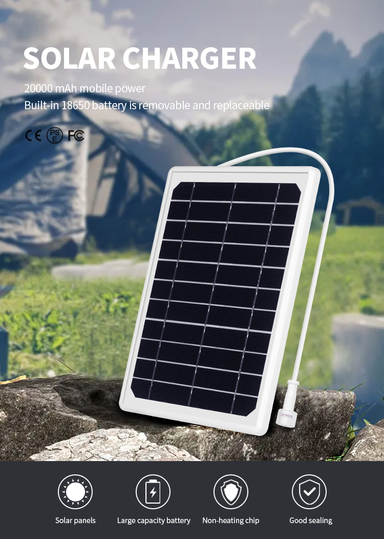 Highfly EU Warehouse 8W 5.5V 19200Mah Low Power Consumption Solar Charge Storage Battery Solar Power Bank Portable Solar Panel