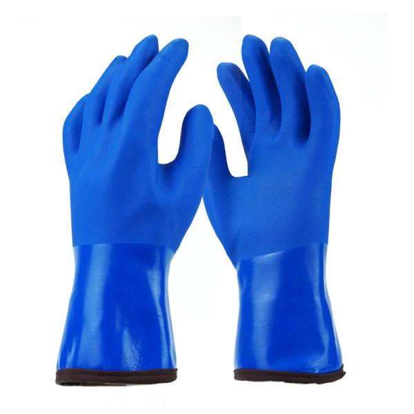 Grip Grain Finish Hand Pvc Heavy Duty Industrial Safety Working Gloves Cotton