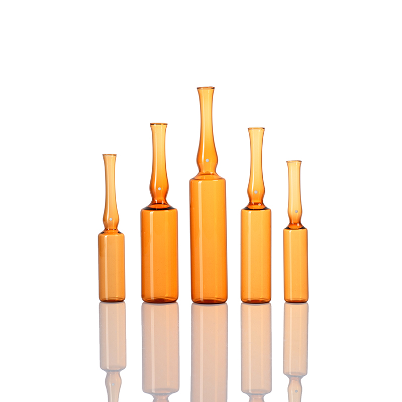 1ml amber borosilicate glass ampoule medical cosmetic use