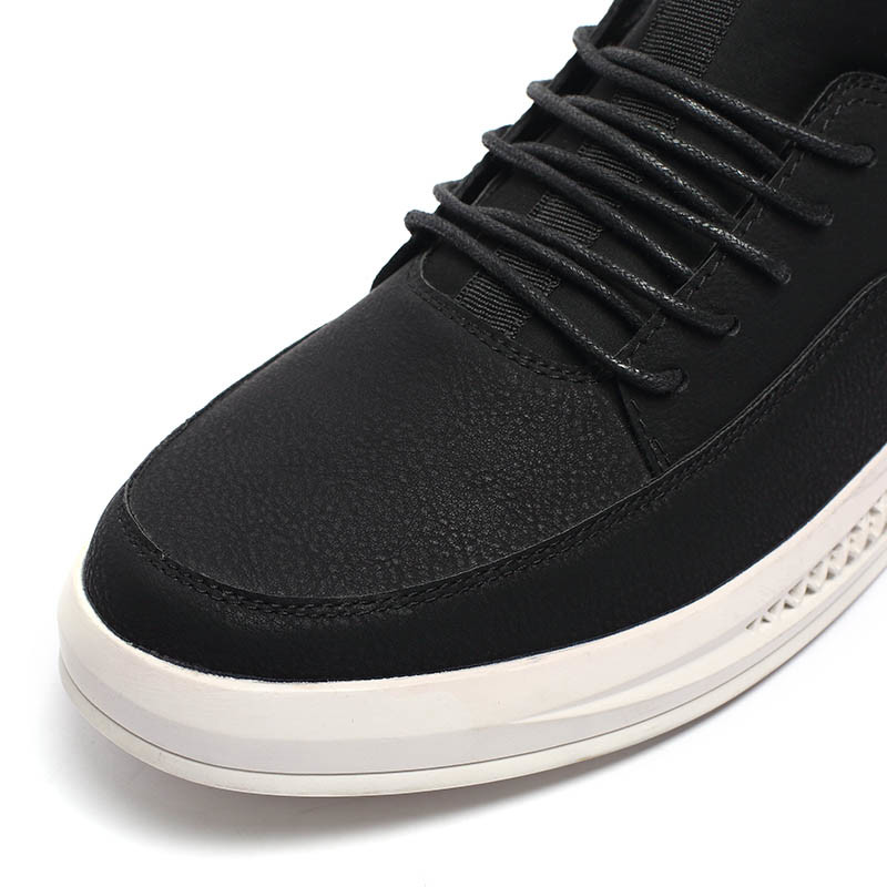Antiskid Breathable Black Leather Casual Sneakers UK 11 12 13 Size