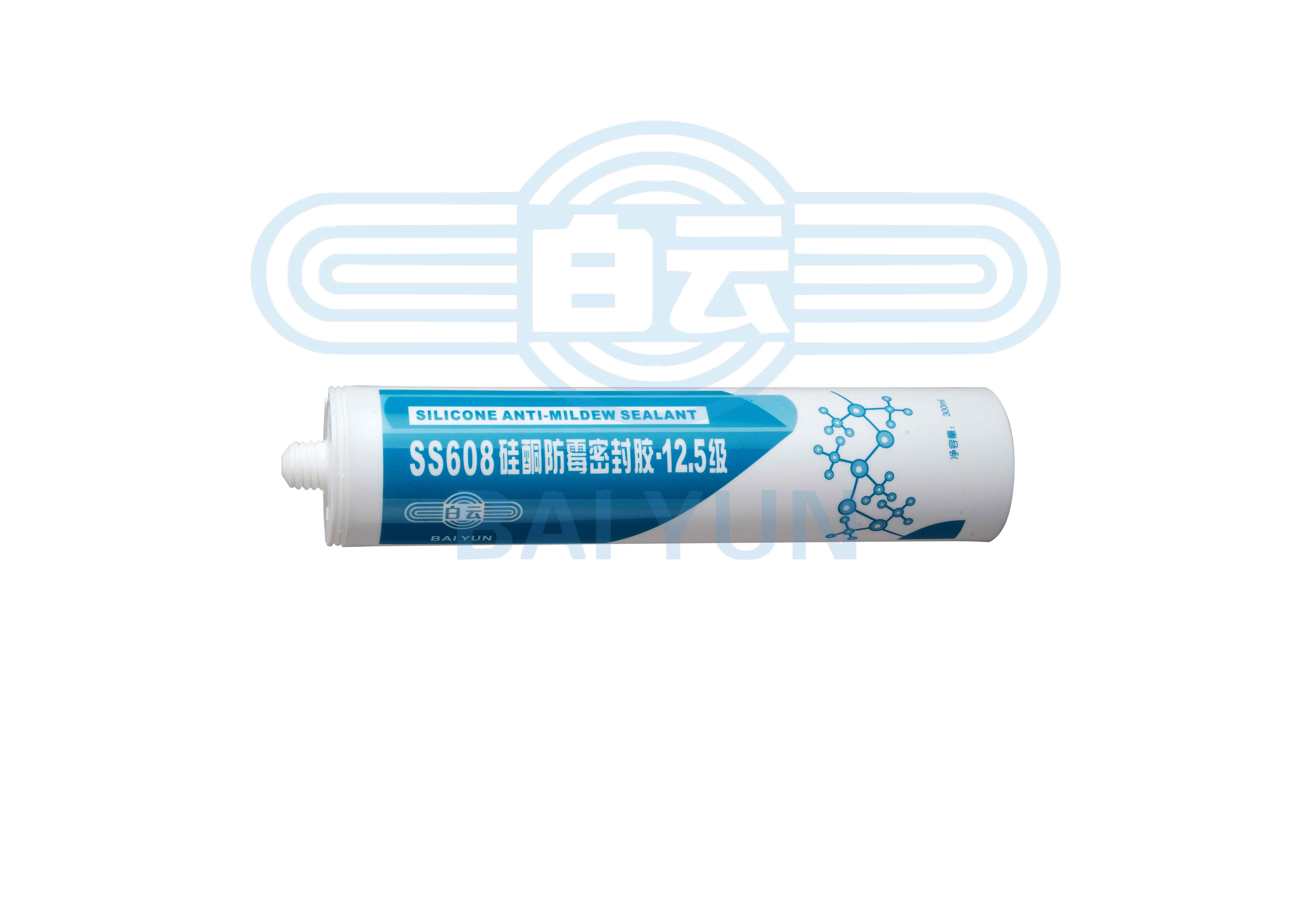 SS608 White Kitchen And Bathroom Caulk Anti Fungal Silicone Sealant