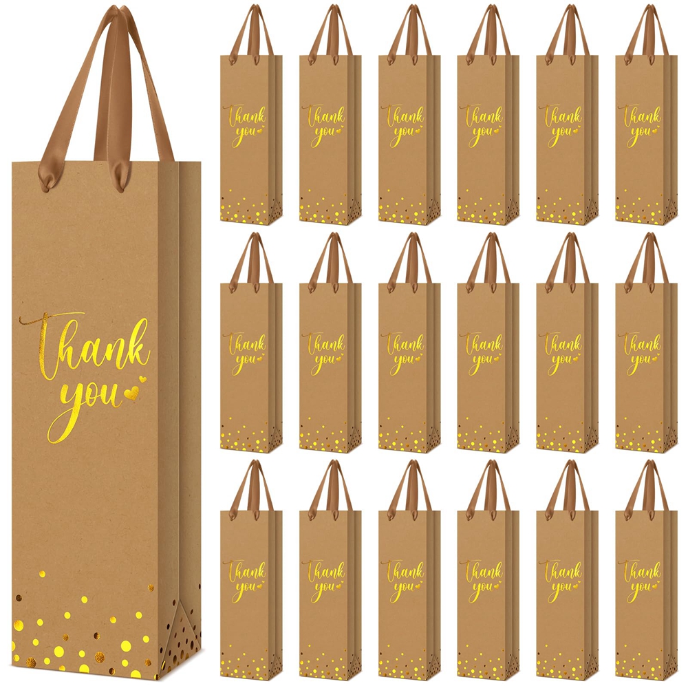 Custom Printed Wine Packing Shopping Paper Bag For Bottle CMYK 4 Color Offset Printing