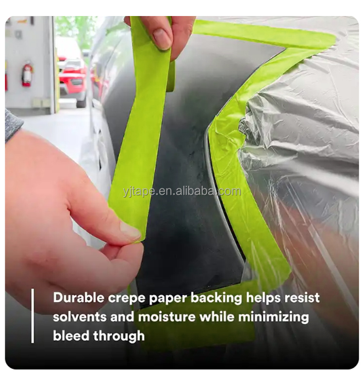 High Temperature Automotive Painters Masking Tape UV Resistant Crepe Paper No Residue