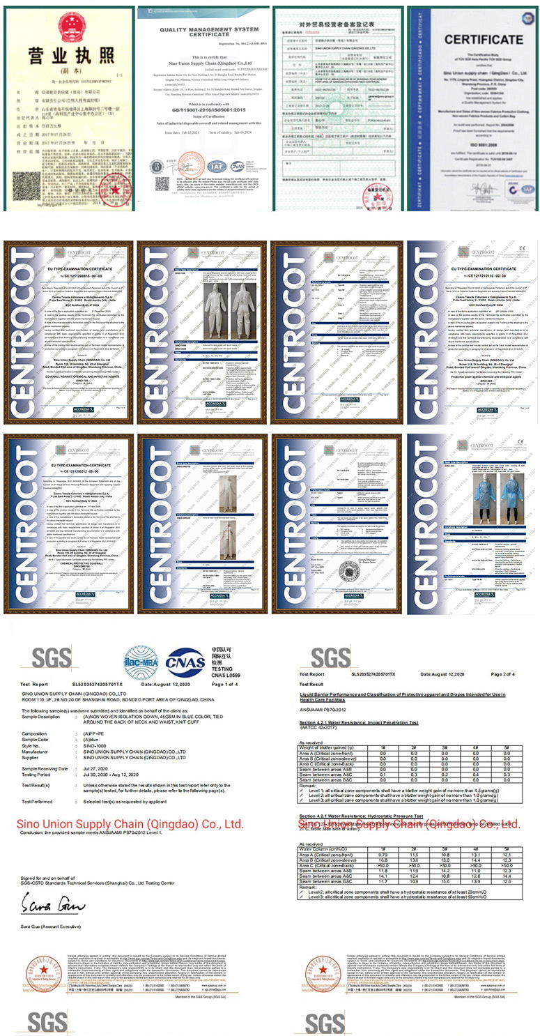 OEM EN13485 Microporous PP PE Type 5 6 Disposable Coverall Waterproof
