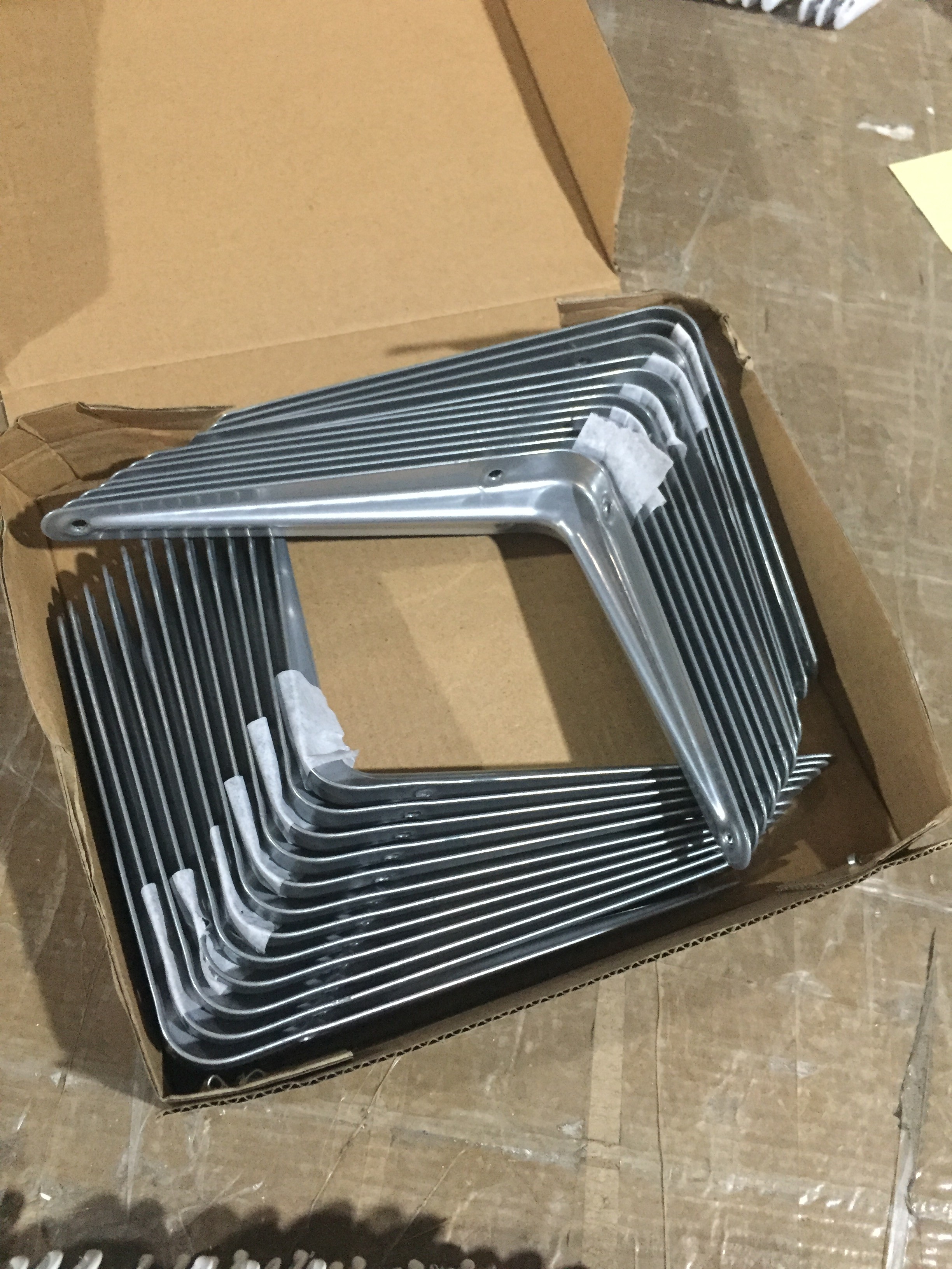 Grey Color Corner Shelf Bracket , Metal Angle Brackets OEM Available