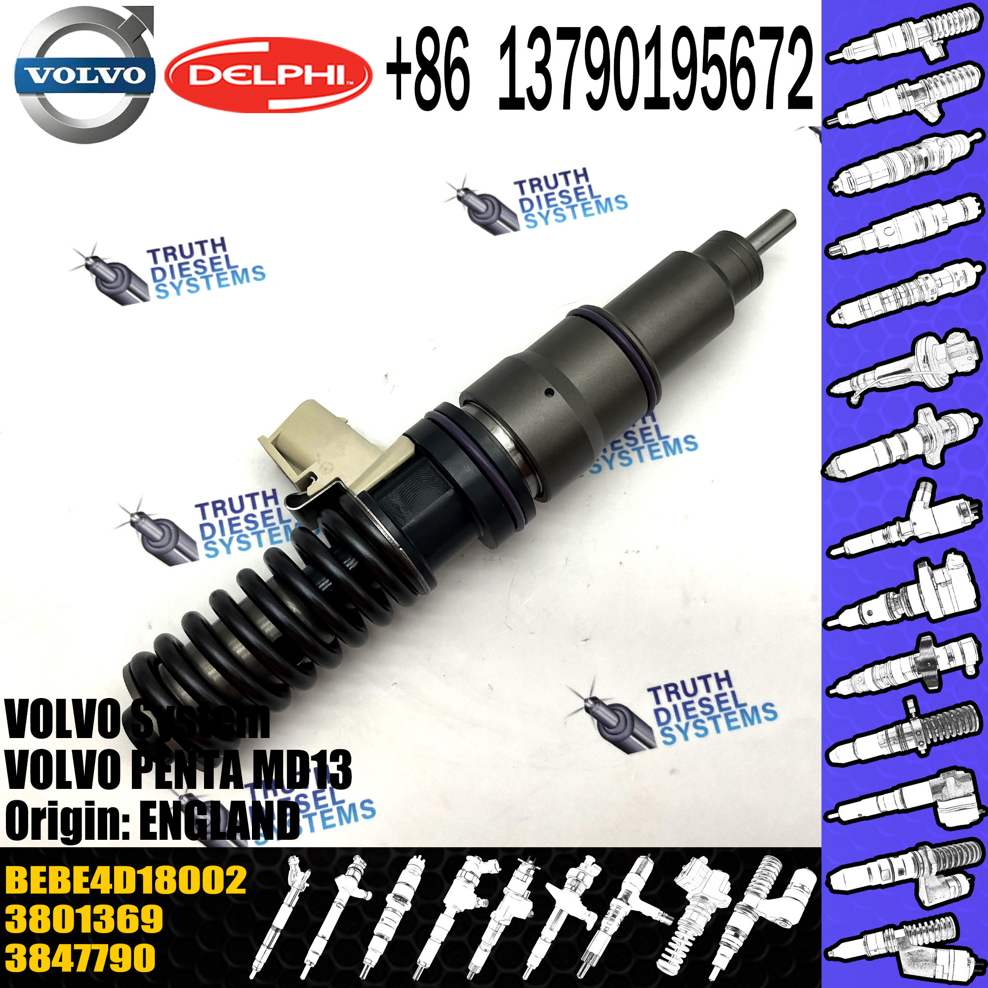 Direct Sale Diesel Fuel Injector 21379939 3847790 BEBE4D18002 For VOL PENTA MD13