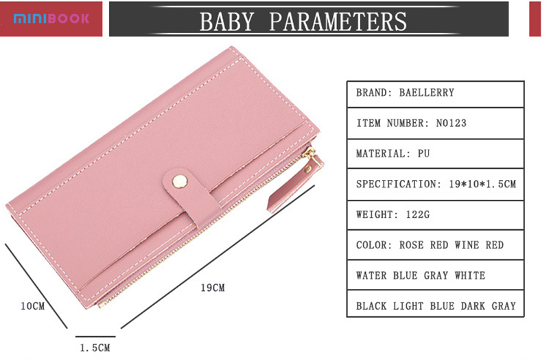 Ladies Travel Purse Zip Around Clutch Wallet Wristlet Blocking Pu Leather Wallet 0.15kg