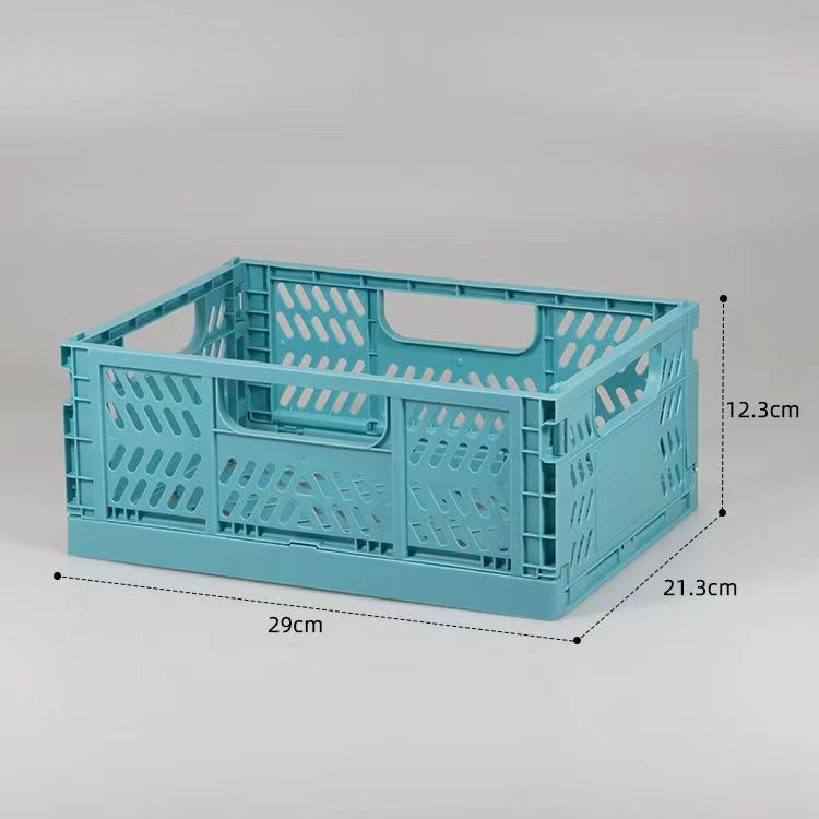 Convenient Mesh Plastic Crates for Office Desk Stackable and Blue NO Foldable Design