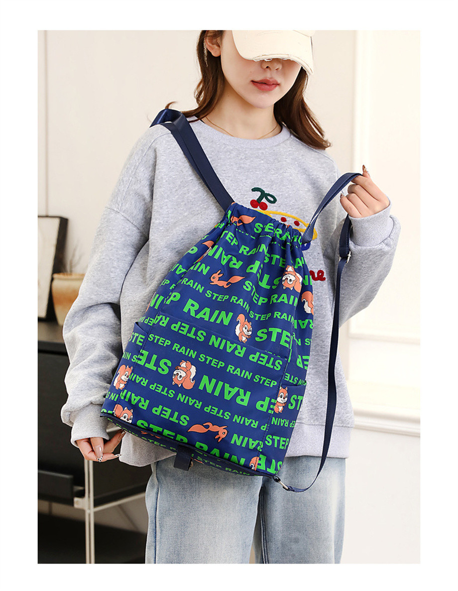 Fashion Sports Bckpack Lightweight Travel Multifunctional Women's Bag Large Capacity Printed Drawstring