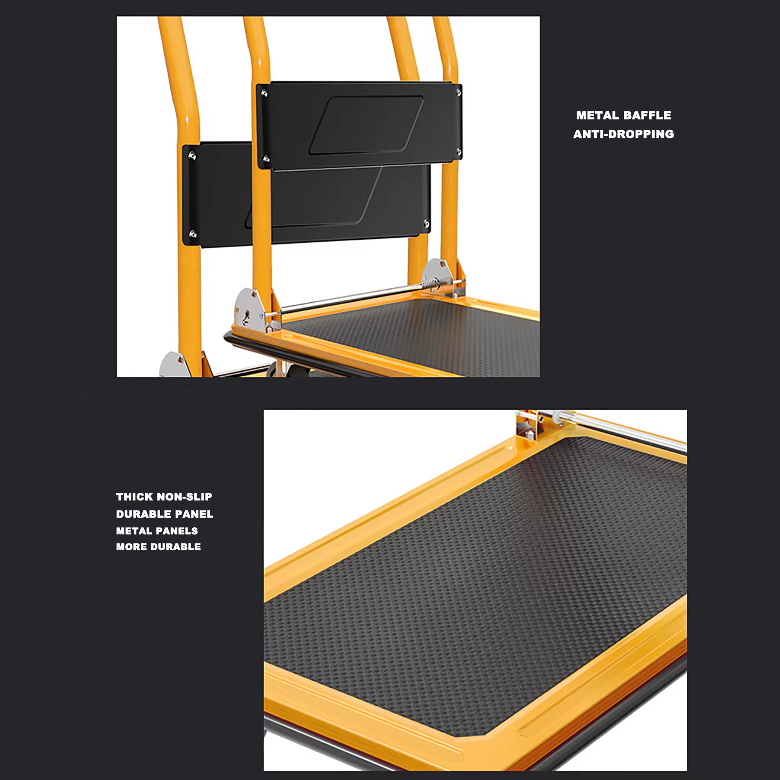 150kgs L73cm*W47cm*H98cm Platform Truck Foldable Platform Truck Push Dolly Multifunctional Heavy Duty Foldable Warehouse